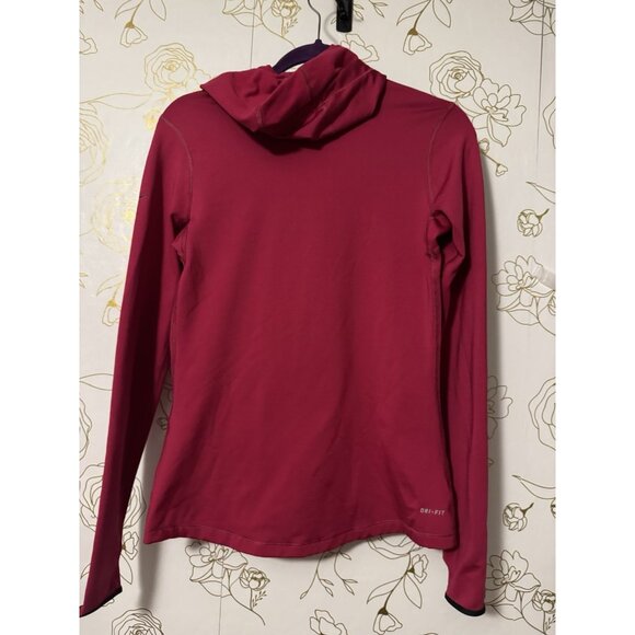 Nike Pro Dri-FIT Cowl Neck Hoodie Pink Cerise Women’s Size M Lightweight 054 - Picture 5 of 5